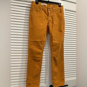 NWT Anthropologie Pilcro&Letterpress Mustard Yellow slim ankle Jeans Stet size27